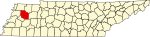 State map highlighting Gibson County