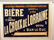 Affiche publicitaire d'une ancienne brasserie.