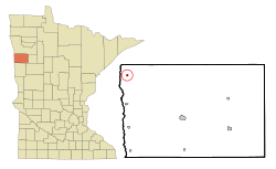 Location of Shelly, Minnesota