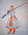 Officer of the Mughal Army with large Matchlock