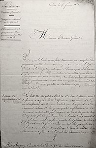 Lettre du 15 février 1821 de l'ingénieur Bouessel[83],[note 46].