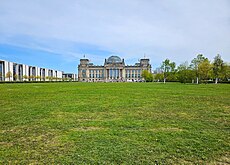 Platz der Republik with Reichstag building and Paul-Löbe-Haus in the background