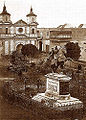 The Plaza Bolivar with the Our Lady of Charity church in the 1800s