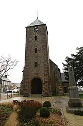 The bell tower of the church