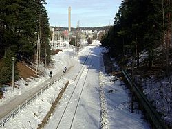 Salpausselän seisake Lahden stadionin itäpuolella