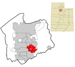 Location in Salt Lake County and the state of Utah.