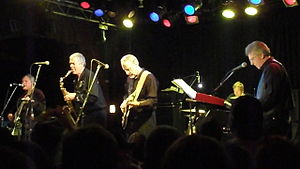The Sonics performing at the Double Door in Chicago on February 27, 2014. Left to right: Freddie Dennis, Rob Lind, Larry Parypa, Dusty Watson, Jerry Roslie