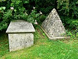Tombstones in the churchyard of St Thomas à Becket, Box