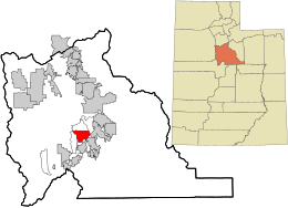 Location in Utah County and the state of Utah