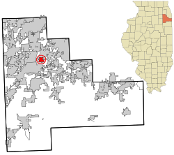 Location in Will County and the state of Illinois.