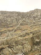 The incline connecting the Wrysgan quarry to the Festiniog Railway at Tanygrisiau