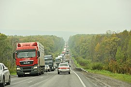 Embouteillage sur la M5 dans l'Oural.