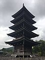 The temple's five-tiered pagoda