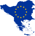 Flag map of the Balkans (EU)
