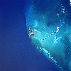 Image satellite des Bimini.