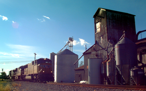 A freight train passes through Buck Creek