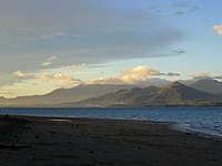 Sunset view from Lotus Beach Resort at Barangay Abanilla. Biliran Island in the distance.