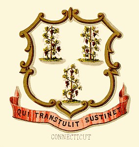 Coat of arms of Connecticut at Historical coats of arms of the U.S. states from 1876, by Henry Mitchell (restored by Godot13)