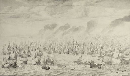 Battle of Scheveningen, by Willem van de Velde the Elder