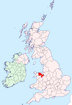 Denbighshire shown within the United Kingdom