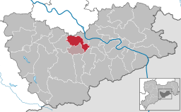 Läget för kommunen Dohna i Landkreis Sächsische Schweiz-Osterzgebirge