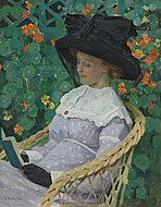 "Reading in the garden" (1912)