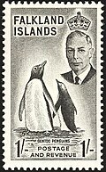 Gentoo penguins on a stamp by Leonard Fryer