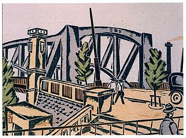 「新東京百景」より『千住大橋』 1932年