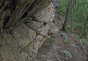 Sandstone outcropping along the West Overlook Trail