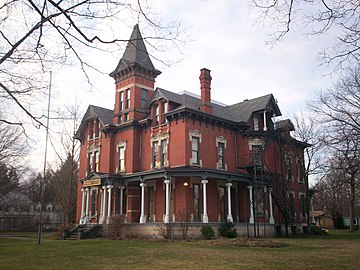 The Kent Masonic Temple, built in 1884, originally as the home of Marvin Kent.