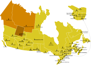 Karte der Kirchenprovinz Grouard-McLennan