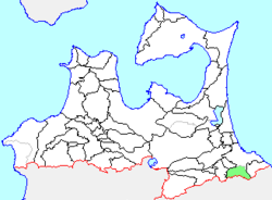 Location of Nangō in Aomori Prefecture