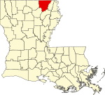 State map highlighting Morehouse Parish