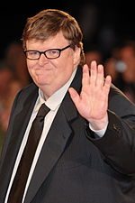 Photo of Michael Moore at the 2009 Venice Film Festival.