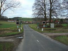 Level crossing with blinking lights
