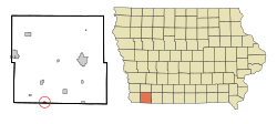 Location of Blanchard, Iowa