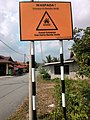 Warning of risk flodding area