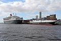 with Queen Mary 2 at Pier Head