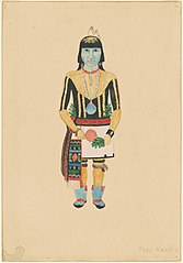 Standing Male Hopi, drawing gouache over graphite on wove paper
