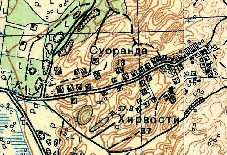 План деревни Хирвости. 1931 год