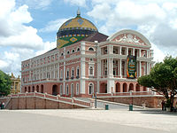 The Amazon Theatre in Manaus, one of the luxurious buildings built with rubber fortunes