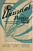 Cover of the flyer for Unusual Stories