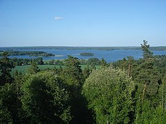 Le lac Vesijärvi vu de l'observatoire.