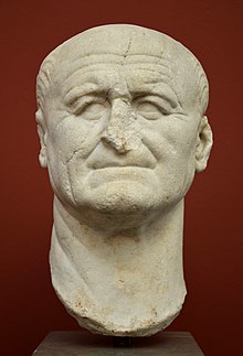 Front view of a bust.