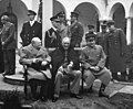 Image 8 Yalta Conference Photo: U.S. Army Signal Corps Winston Churchill, Franklin D. Roosevelt, and Joseph Stalin sitting together at the Yalta Conference, which took place February 4–11, 1945. The so-called "Big Three" met to discuss the re-establishment of the nations of Europe following World War II. Although a number of agreements were reached, Stalin broke his promises regarding Poland, and the Soviet Union annexed the regions of Eastern Europe it controlled, or converted them to satellite states. More selected pictures