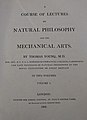 Title page to volume I of A Course of Lectures on Natural Philosophy and the Mechanical Arts (1807)