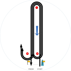 Olympic course WX. S(Start) - 1 - 4G - 1 - 4G - 1 - F(Finish downwind)