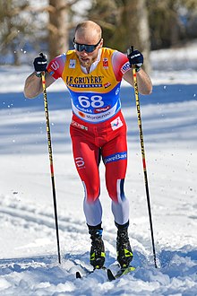 Skieur de fond, vu de face.