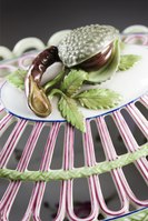 Detail of porcelain basket above