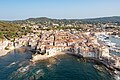 Aerial view of the old town of Saint-Tropez, France